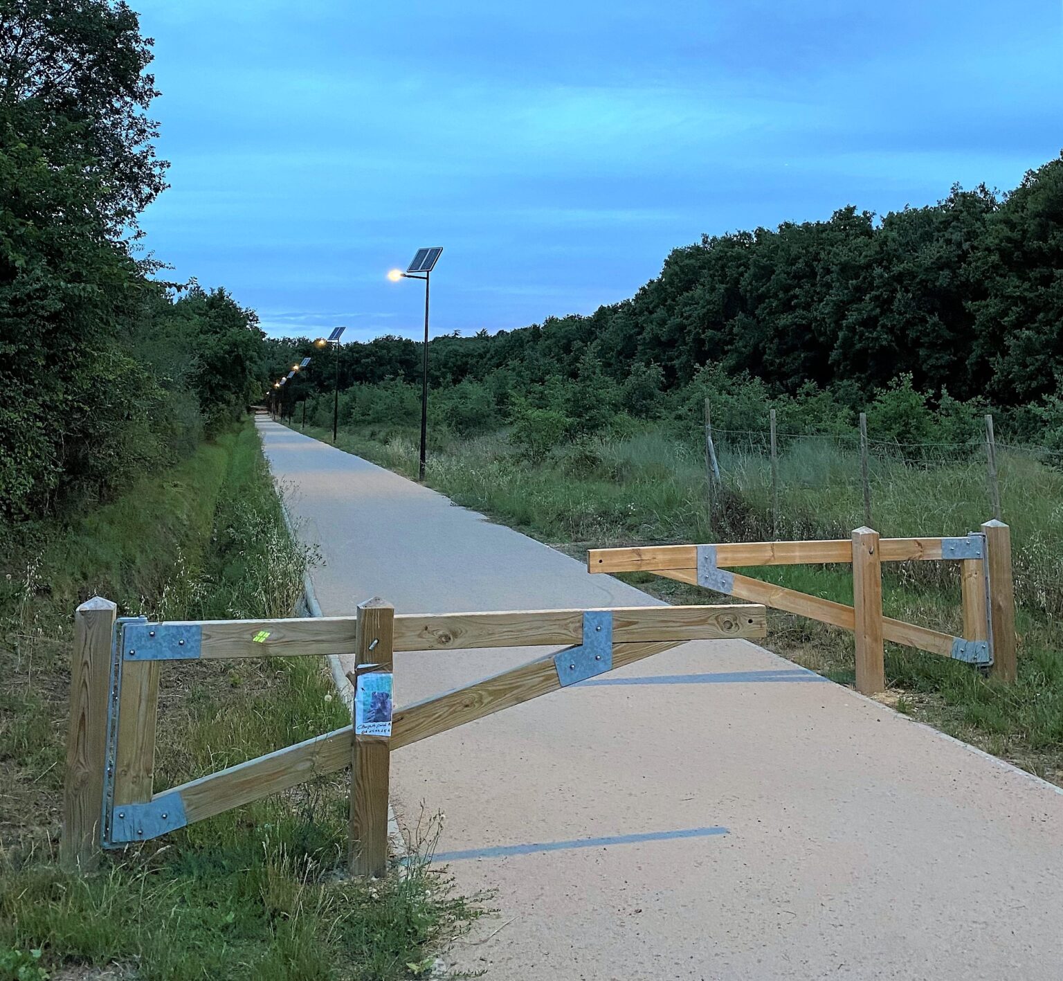 Installation de lampadaires solaires pour une piste cyclable et un chemin à Tounefeuille