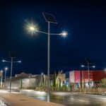 Eclairage solaire haute tension parking centre commercial E.Leclerc Langon