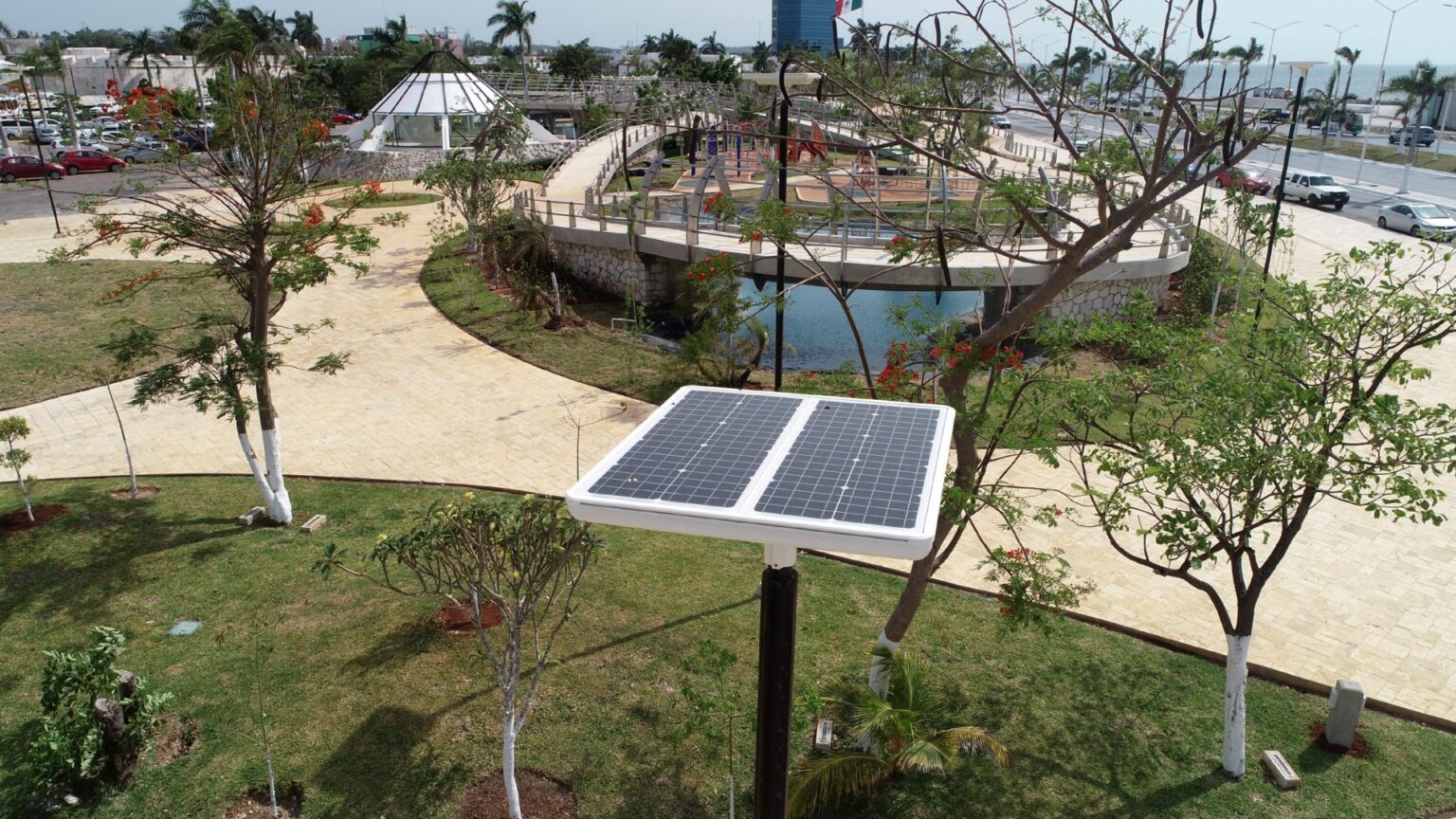 Eclairage solaire parc Moch Couoh, Campeche, Mexique