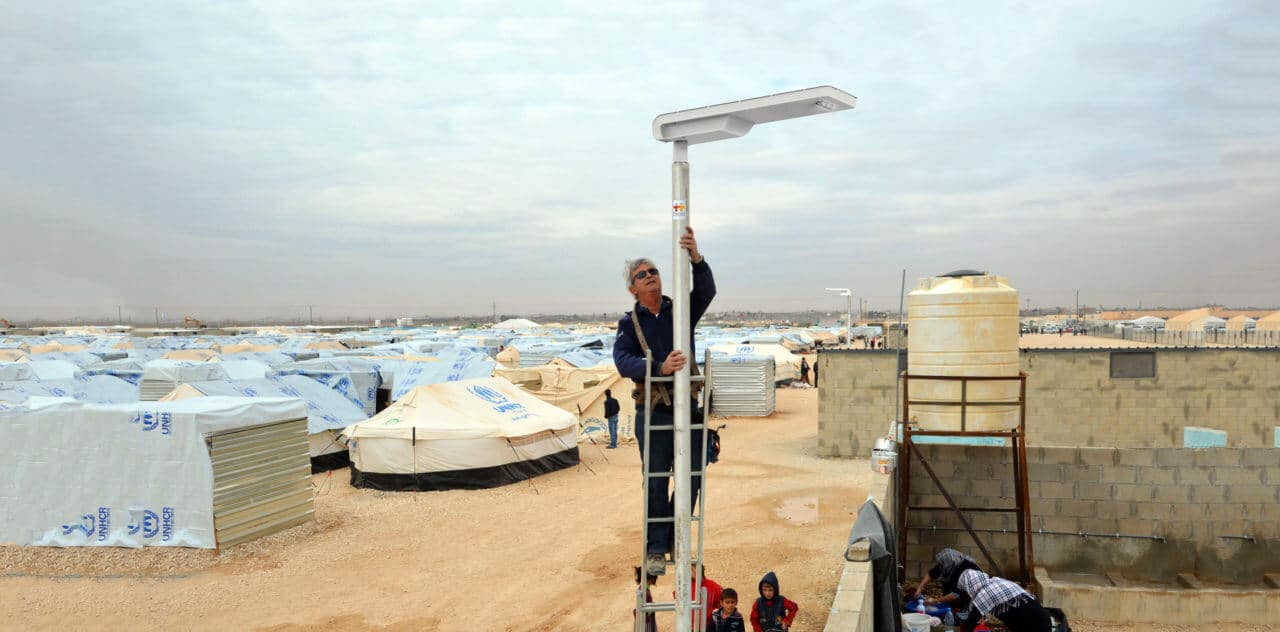 Éclairage solaire au camp de réfugiés d'Al Zaatari